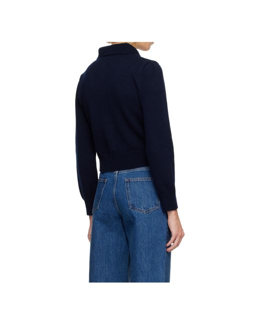 A.P.C. Blue Collared Wool Knit Cardigan