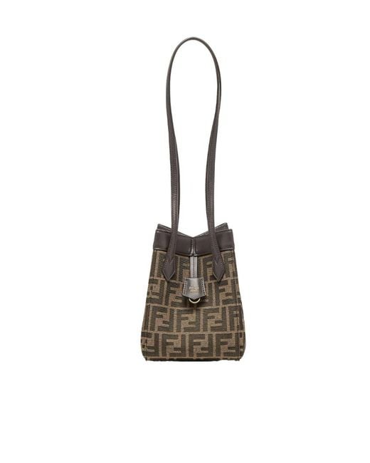Fendi White Origami Drawstring Mini Bucket Bag