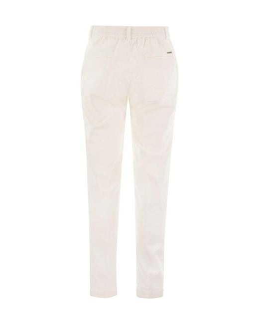 Peserico White Drawstring Corduroy Pants for men