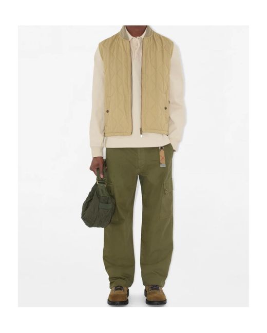 Burberry Natural Quilted Gabardine Gilet for men