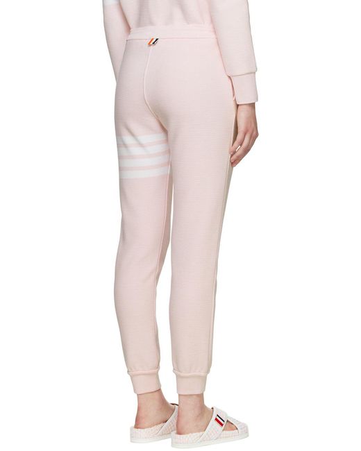 Thom Browne Pink 4-Bar Drawstring Sweatpants