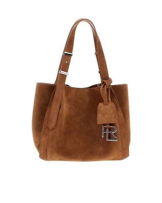 Ralph Lauren Brown Collection Charm Detailed Small Tote Bag