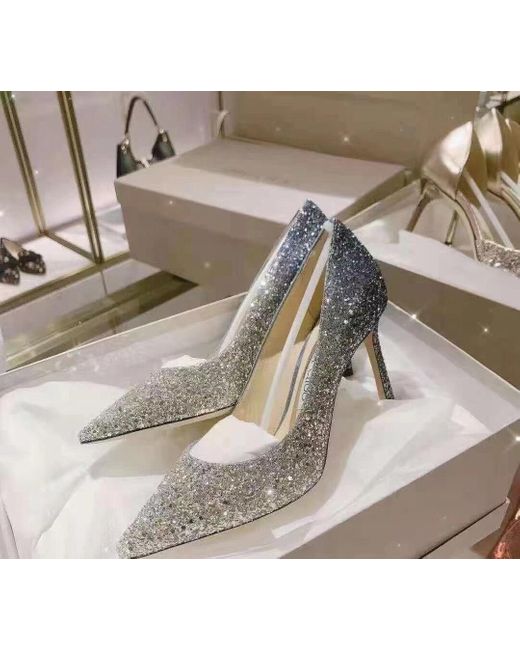 Jimmy Choo Multicolor Romy Slip-On Glitter Pumps