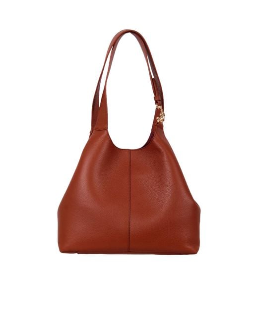 Coccinelle Red C-Easy Logo Plaque Shoulder Bag