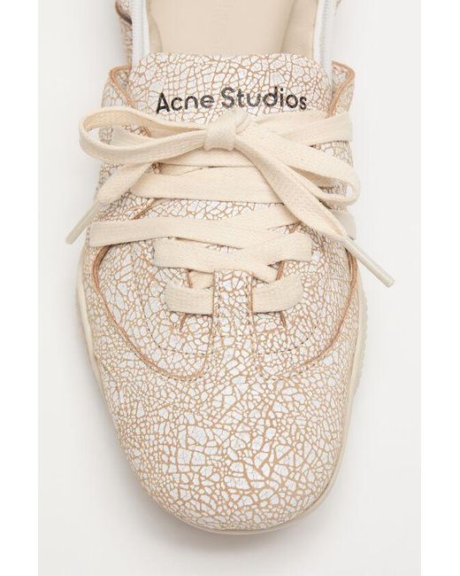 Acne White Strap Leather Shoes