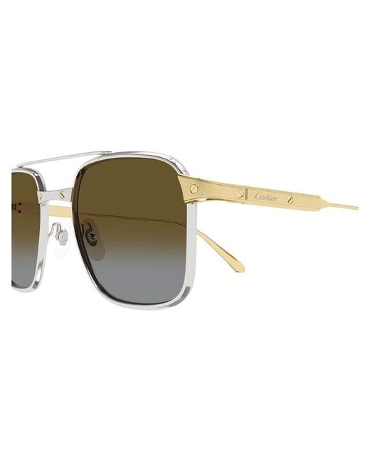 Cartier Green Rectangle Bar Sunglasses for men