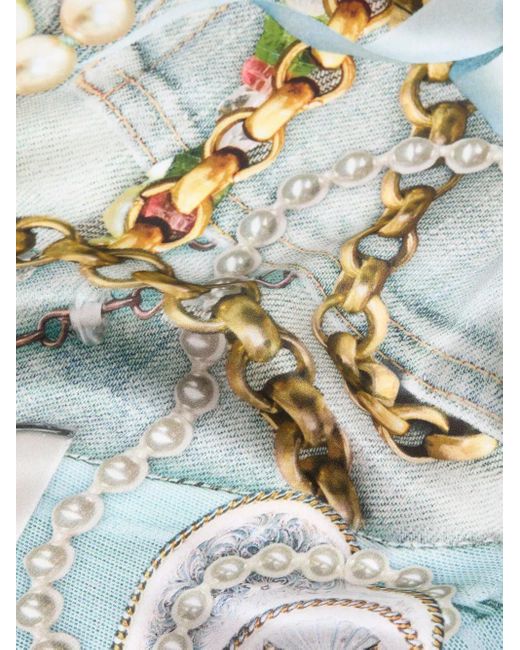 Acne White Patchwork Pearl Scarf for men