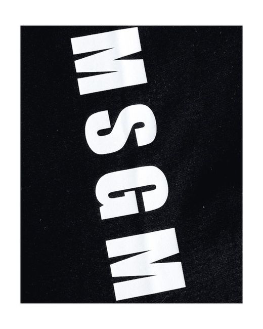 MSGM Black Logo-Print T-Shirt