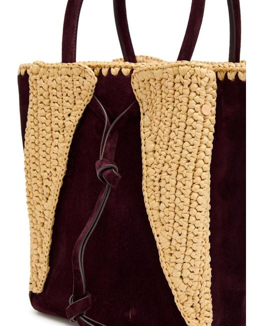 Gabriela Hearst Black Marija Small Raffia And Suede Tote Bag
