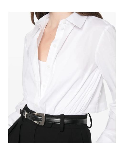 Patrizia Pepe White Poplin Bodysuit Shirt