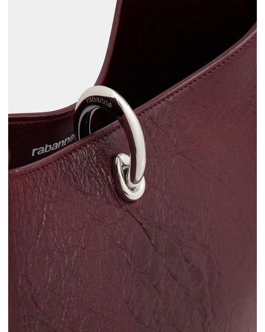 Rabanne Purple Ring Leather Tote Bag