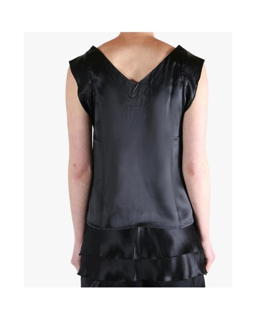 Baserange Black V-Neck Top