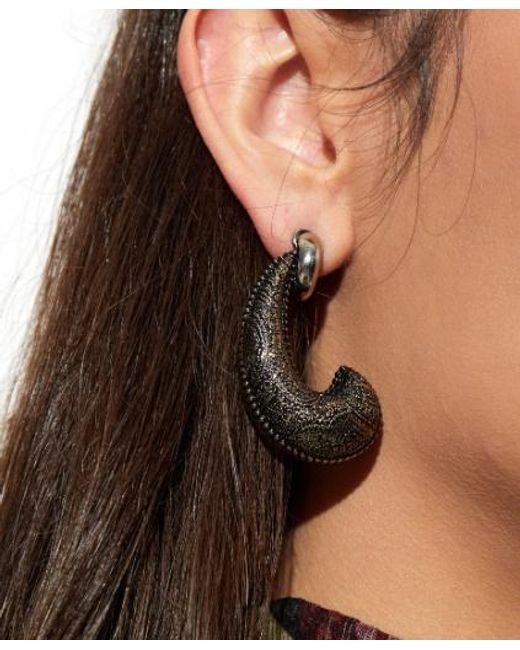 Etro Metallic Drop Earrings With Arnica Paisley