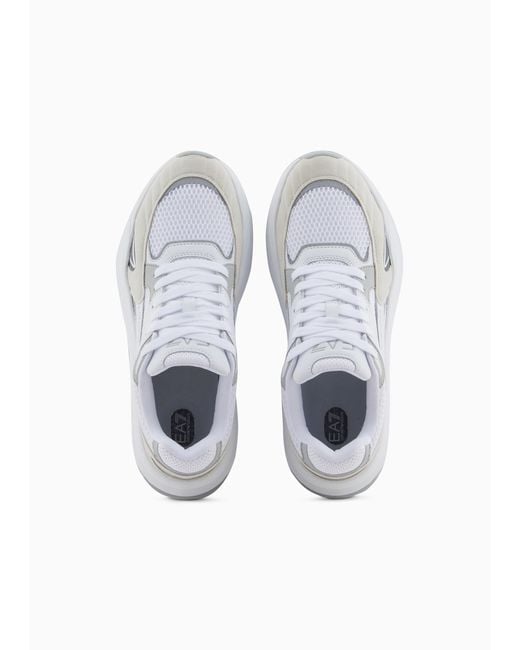 EA7 White Lace Up Sneakers for men