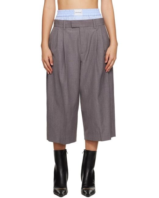 Alexander Wang Gray Layered Tailored Culottes