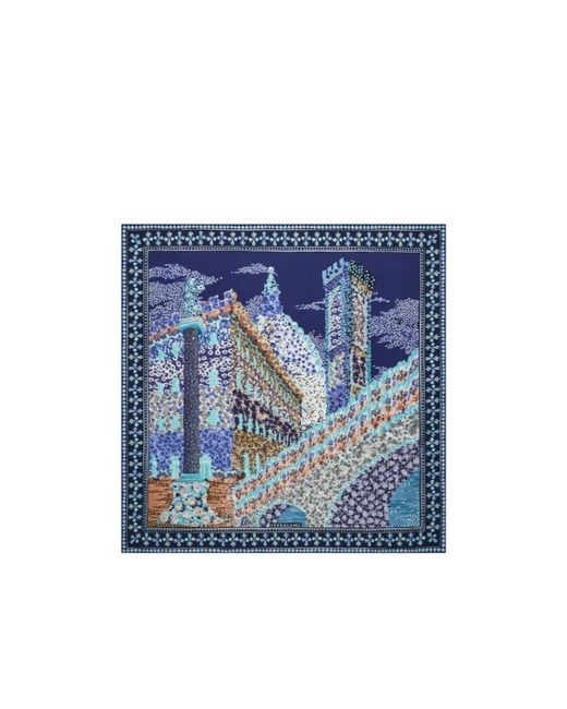 Ferragamo Blue Ferragamo Palazzo Printed Scarf