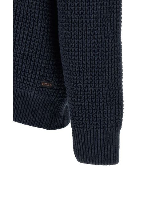 Boss Blue Honeycomb Cardigan for men