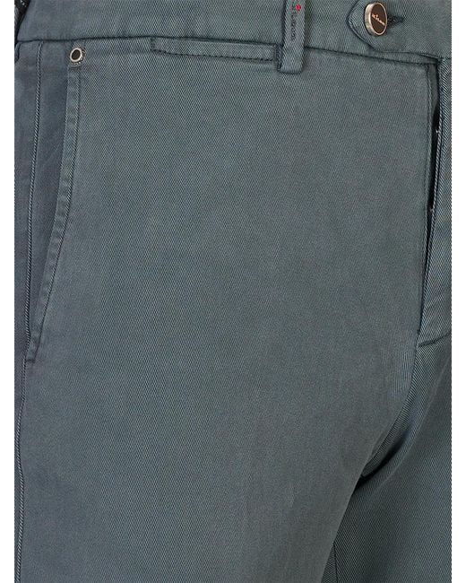 Kiton Blue Casual Trousers With Belt Loops for men