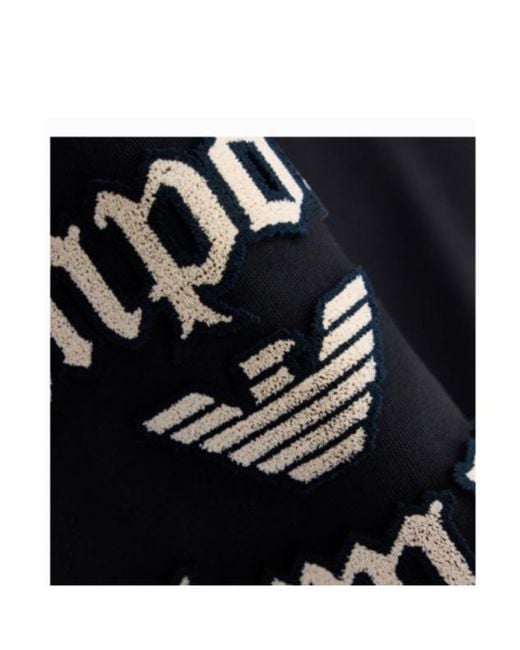 Emporio Armani Black Heavy Jersey T-Shirt With Soft Embossed Logo for men