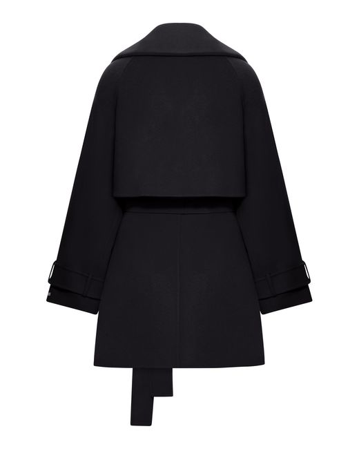 Sportmax Blue Short Wool Trench Coat