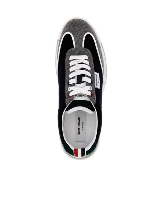 Thom Browne Black Tech Runner Lace-Up Sneakers for men