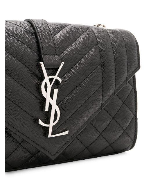 Saint Laurent Black Envelope Matelassé Small Crossbody Bag