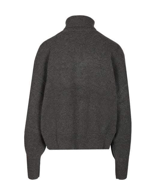 Isabel Marant Gray Nasha Embroidered Roll-Neck Sweater
