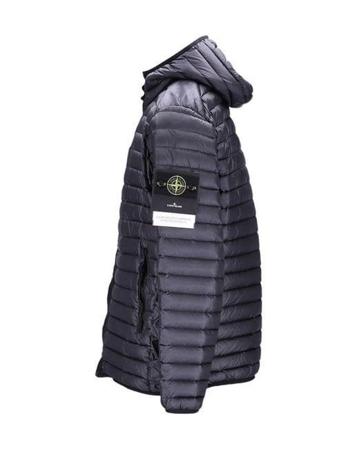 Stone Island Gray Zip-Up Puffer Jacket for men
