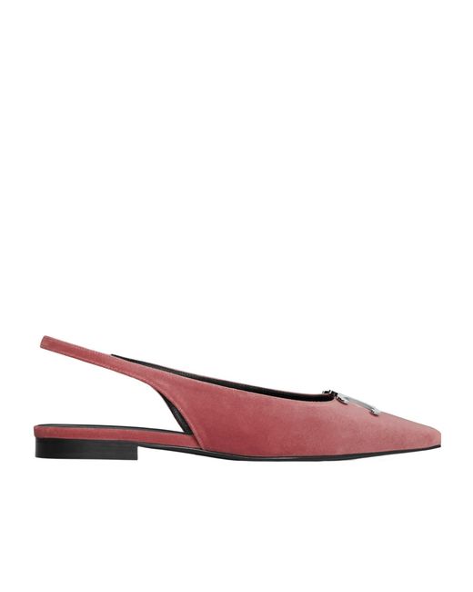 Céline Red Alma Triomphe Flat Slingback