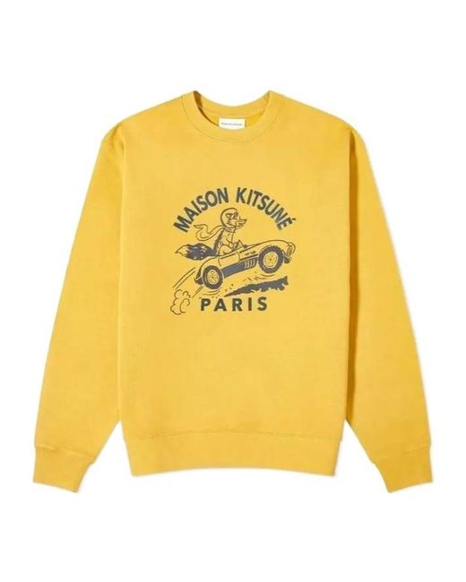 Maison Kitsuné Yellow Long Sleeve Sweatshirt for men