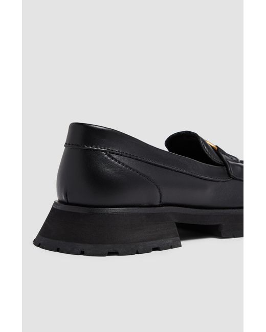 Moncler Black Bell Leather Loafers
