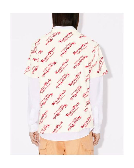 KENZO White All-Over Logo Printed Oversize T-Shirt for men