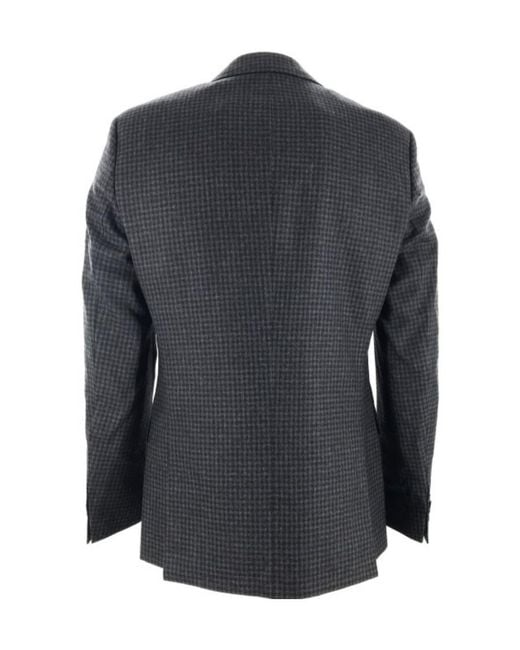 Boss Black Plaid Front Pocket Suit Coat for men
