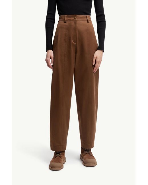 Moncler Brown Straight Leg Cotton Gabardine Pants