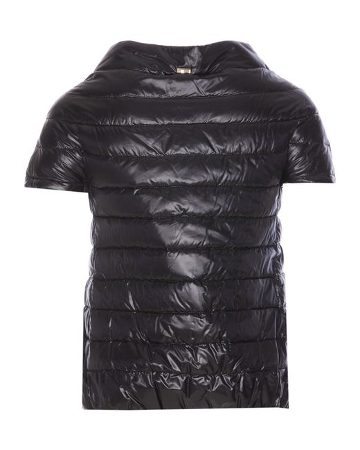 Herno Black Greta Short-Sleeved Puffer Jacket