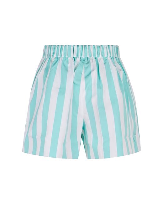Patou Blue Striped Elasticated Waist Shorts