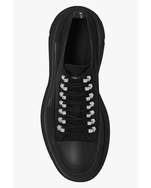 McQueen Black Tread Slick Sneakers for men