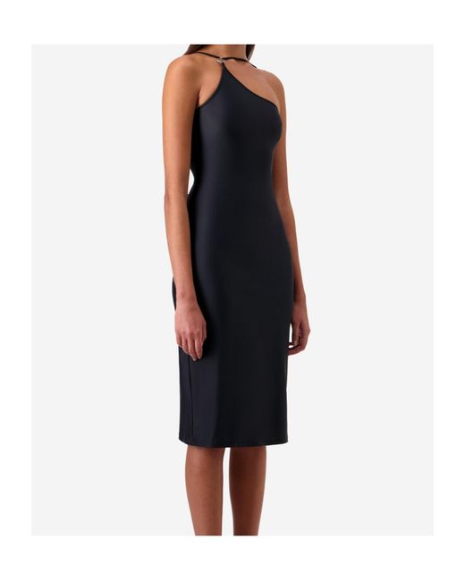 Coperni Blue C-Logo One-Shoulder Midi Dress