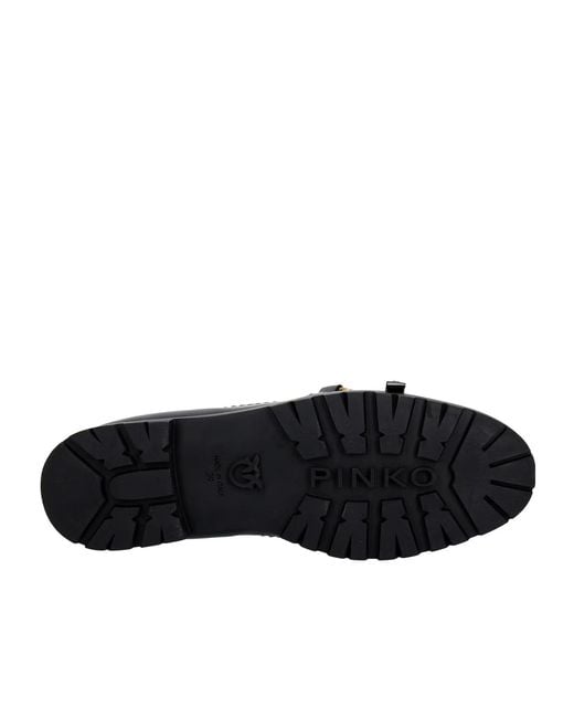 Pinko Black Round-Toe Loafers
