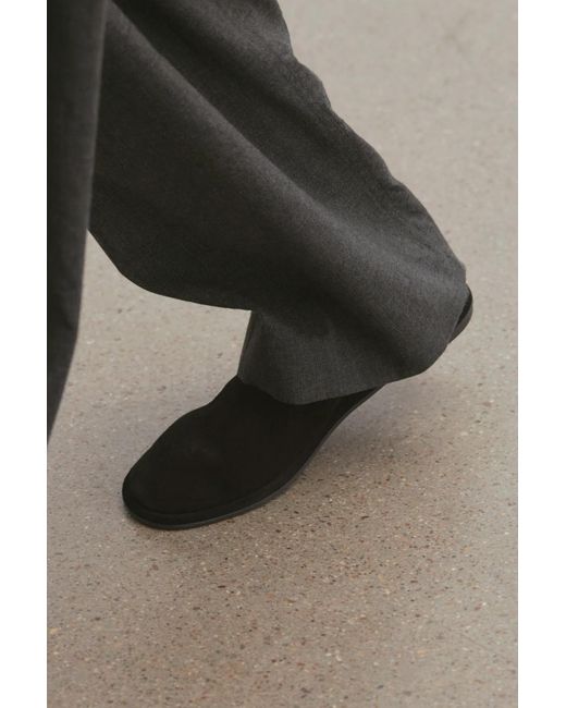 The Row Black Canal Slip On Loafers