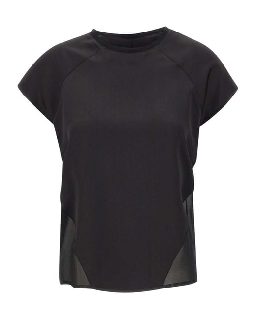 Liu Jo Black Short-Sleeved Crewneck Top