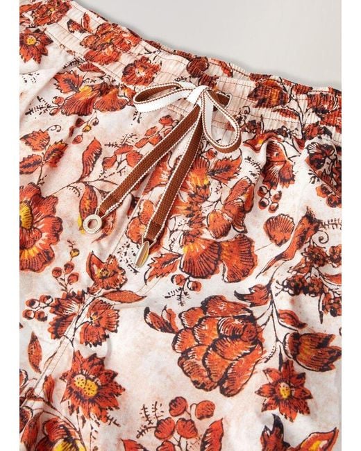 Loro Piana Red Pattern Swimming Trunks for men