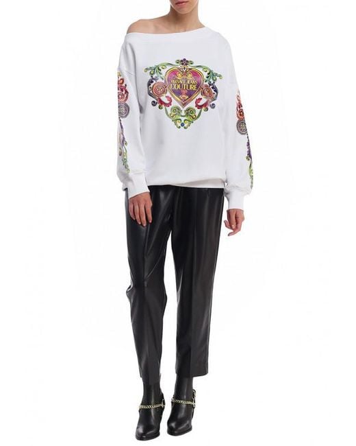 Versace Jeans White Printed Detail Hoodie