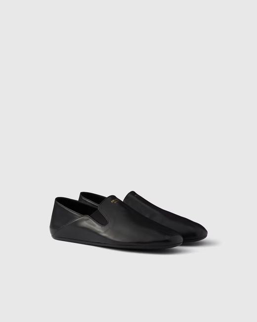 Prada Black Leather Loafers for men