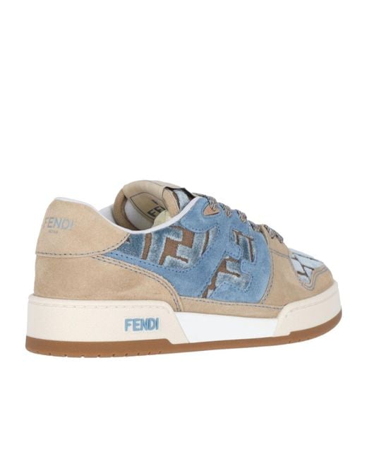 Fendi Blue Match Low-Top Sneakers
