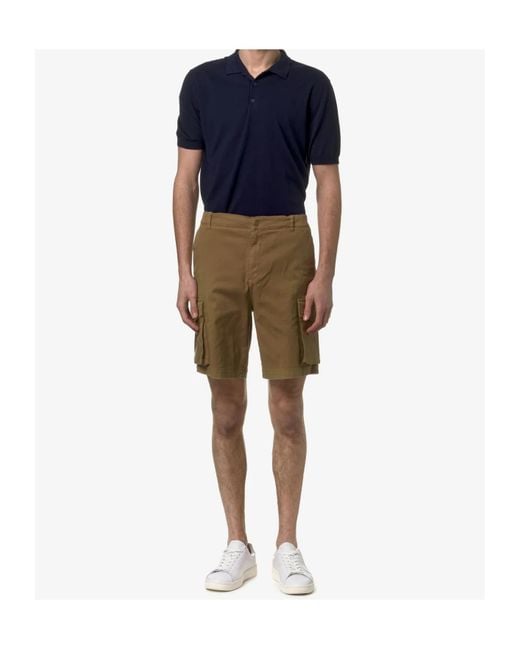 K-Way Green Cargo Pocket Shorts for men
