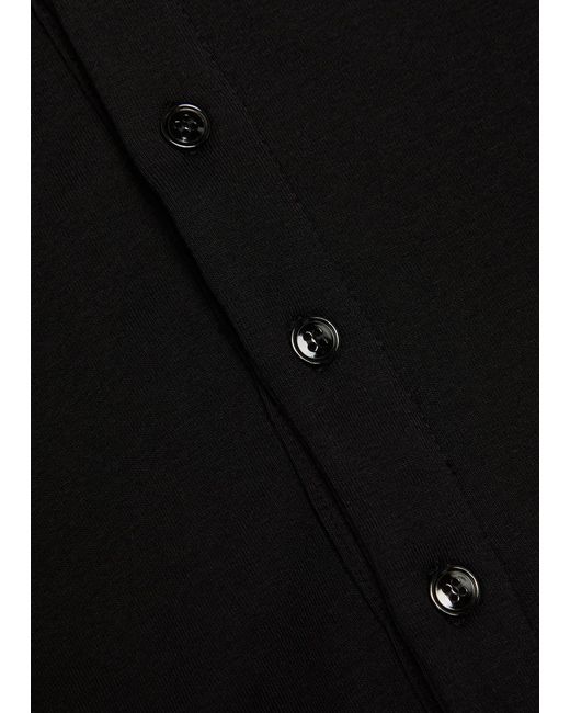 Tom Ford Black Henley Stretch-Cotton Top for men