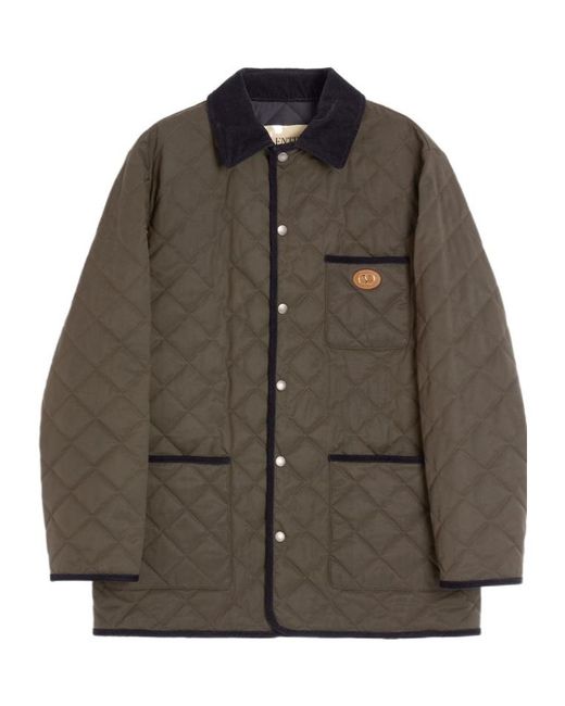 Valentino Brown Vlogo Patch Button-Up Jacket for men