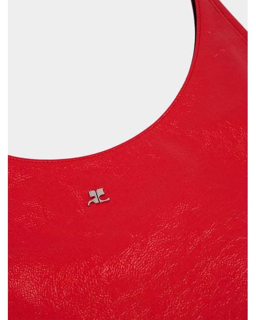 Courreges Red Courrèges Holy Naplack Top Handle Tote Bag
