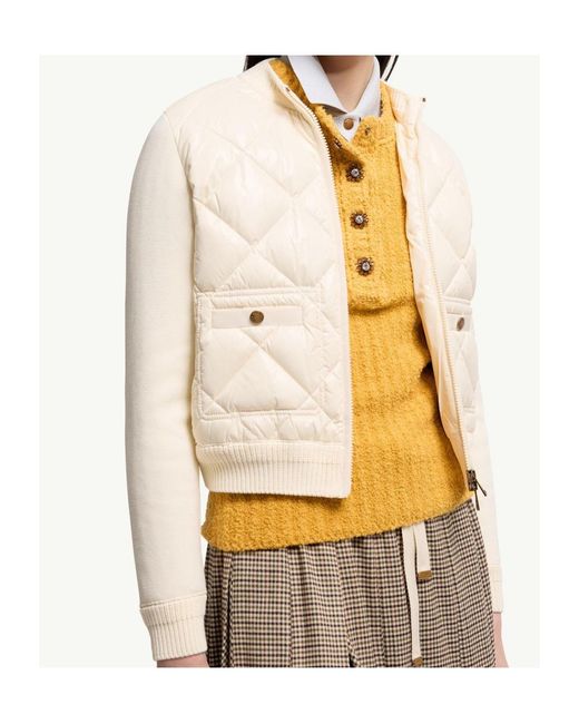 Moncler Natural Logo Patch Padded Cardigan